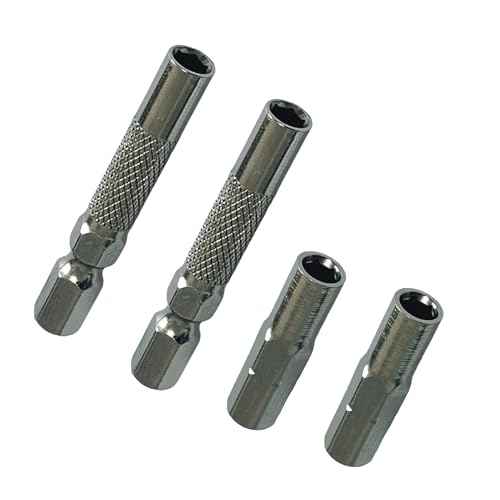 1/4 to 4mm Bit Adapter,2 Pieces 1/4 to 4mm Hex Adapter Magnetic and 2 Pieces Drill Extension Micro Bit Holder (4 Pack)
