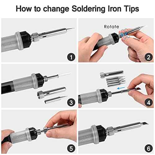 Electronics Soldering Iron Kit, 80W LCD Digital Soldering Gun with Thermostatic Adjustable Temperature Welding Iron, Fast Heating Design Solder Gun with ON-Off Switch, 5pcs Tips