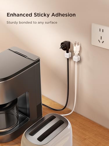 White 9-Pack Magnetic Cable Clips - Cord Organizer & Wire Holder for Desk & Wall
