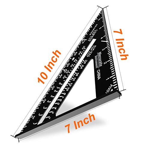 Mecurate 7-Inch Die-Cast Aluminum Triangle Rafter Square