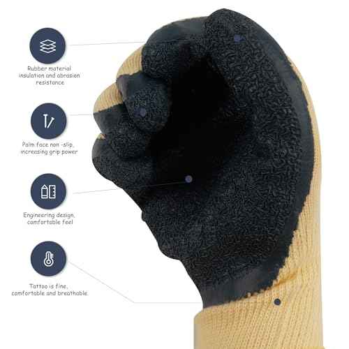 Insulated Electrician Gloves 400V High Voltage Resistant Flame Retardant Work Gloves, Electrical Rubber Non-slip Texture Design for Electricians Prevent Shock