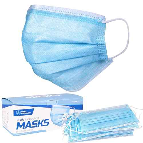 ASTM Level 3 Disposable Face Masks (3 Ply, ASTM F2100-23) Breathable Blue Face Mask for Air Pollution, Travel & Work Made USA