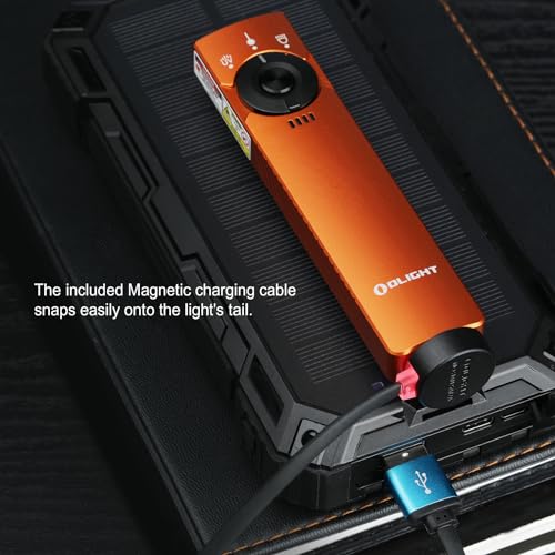 OLIGHT Arkfeld Pro Rechargeable Flat EDC Flashlight Orange CW with UV & Green Beam