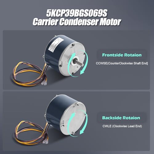 Bbsjujnn 1/10 HP Condenser Fan Motor 208-230V 1100RPM Replacement for HVAC