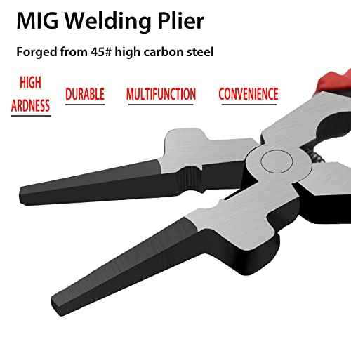 8" MIG Welding Pliers with Insulated Handle - Multifunction Carbon Steel Pliers for Welding and Wire Cutting