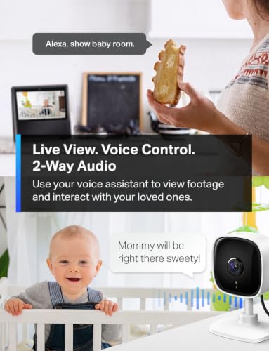 Tapo 1080P Indoor Security Camera Baby & Pet Monitor, 1-Pack, White