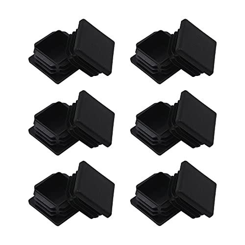 12-Pack 1.5 Inch Square Plastic Tube End Caps for Fencing and Furniture