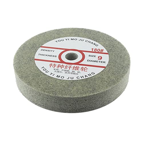 ?????????????? 6'' x 1" Nylon Fiber Buffing Wheel, 5/8 Inch Arbor Hole Aluminum Buffing Wheels 180 Grit Abrasive Polishing Discs for Bench Grinder, Drill (9 P)