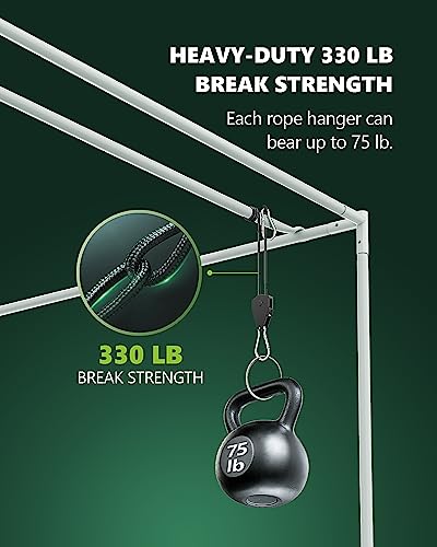 4-Pack Heavy Duty 1/8" Rope Hanger with Ratchet Tie Down Straps - STAYGROW