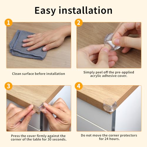 Rindion Clear Baby Corner Protector Guards 40 Pack - Childproof Edges & Corners