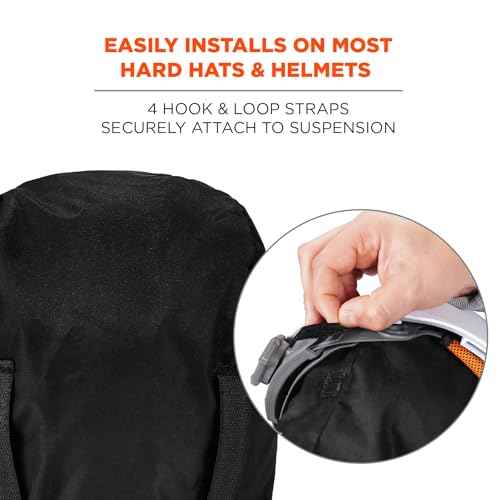 Ergodyne - 16840 Winter Hard Hat Liner, Thermal Fleece Lining, Chin Length, N-Ferno 6840,Black