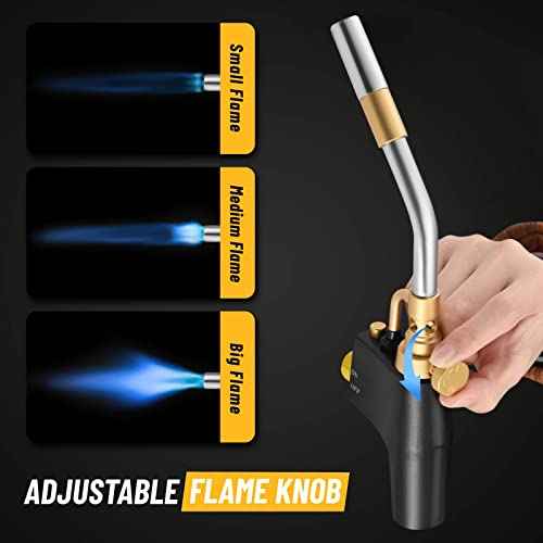Propane Torch Head, MAPP Gas Torch Head, Portable Trigger Start Torch Tip for Propane MAPP MAP/PRO Tank, Torch for Soldering Welding Stripping Paint Searing Steak