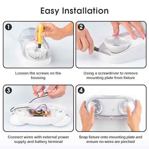 Outdoor Emergency Light with Battery Backup, Exterior Emergency Exit Lights Hardwired, Wet Location LED Egress Lights, Waterproof Commercial Emergency Lighting Fixture, 120-347V, UL Listed(1 Pack)