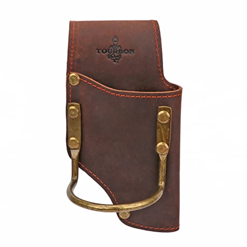 TOURBON Leather Tool Holder Plier Pouch Steel Loop Hammer Holster for 2-inch Wide Tool Belt