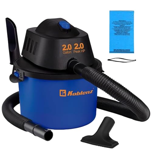 Koblenz WD-2L 2 Gallon 2.0 HP Wet Dry Vacuum Cleaner for Home Garage Car Workshop