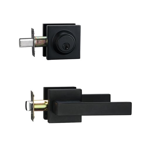 NCSEN Front Door Locksets with Deadbolt, Black Door Handles, Combination Door Lock, Exterior Door Lever (Matte Black)…