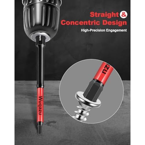 20PCS 4" Hex Bit Set (Metric & SAE), High-Torque Impact Allen Bits, Premium S2 Steel 1/4" Hex-Shank, Magnetic CNC Tips for Impact Drivers & Drills