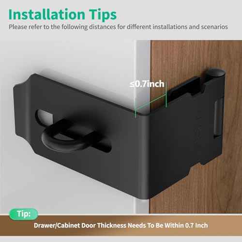 90 Degree Hasp Latch, Heavy Duty 304 Stainless Steel Padlock Hasp Lock for Right Angle File Cabinet, Desk Drawer, Tool Box, Mailbox, Bookcase (Black-1pc)