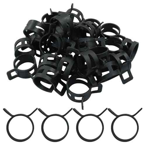 30Pcs Spring Band Type Clips 16mm(5/8 Inch) Air Hose Tube Water Pipe Fuel Hose Line Vacuum Hose Clamp, Fit 16.2-17.9mm OD (Black)