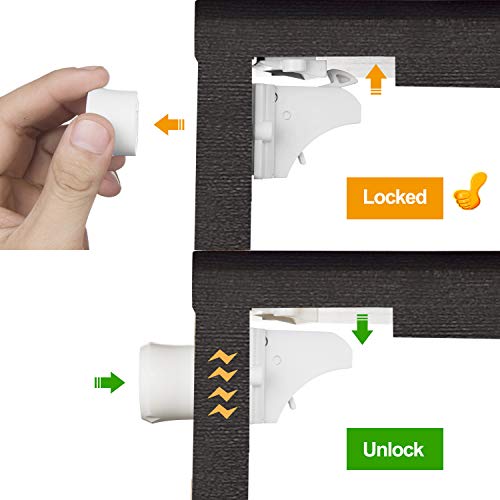 Vmaisi 20 Pack Magnetic Child Safety Cabinet Locks with 2 Keys - Invisible, Easy Install