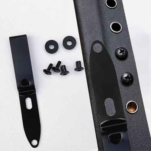 Kydex Belt Clip Knife Sheath Kit, Stainless Steel Kydex DIY Holster Kit, Knife Clips Replacement with Screws, Universal Metal Belt Clip for Knife Sheaths, IWB Holster Belt Clip