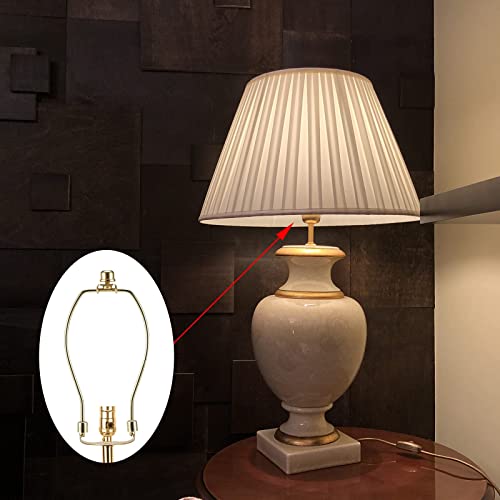 Saangseon 9 Inch Polished Brass Lamp Harp Pack of 2 Light Duty for Table & Nightstand Lamps