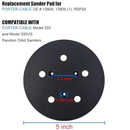 2 Pack Sander Pad for Porter-Cable 333 and 333VS Random Orbit Sanders - Replacement for No. 13904 Hook-and-Loop Pad