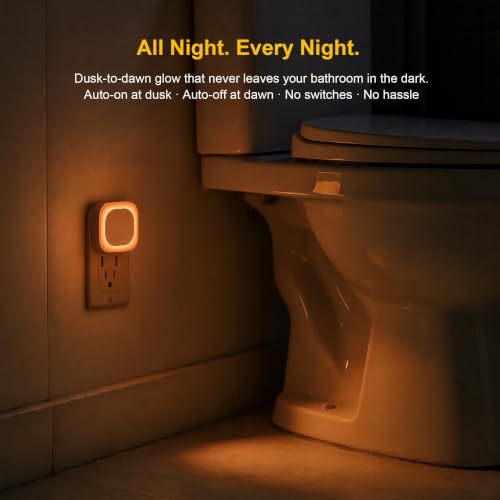 YUNLEX Amber Night Light Plug-in Wall Dimmable Eye-Care Glow for Kids