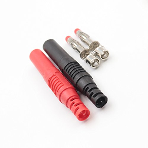 10Pcs Red and Black Insulated 4mm Banana Plug Connectors for Multimeter Test Leads
