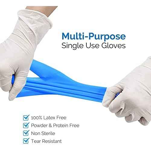 Intco Basic Disposable Vinyl Exam Glove100Pcs,XL Size,Cleaning Gloves,Food Service Gloves,Powder Free,Latex Free,Non-Sterile for All Purposes,Blue (BMPF3004B)
