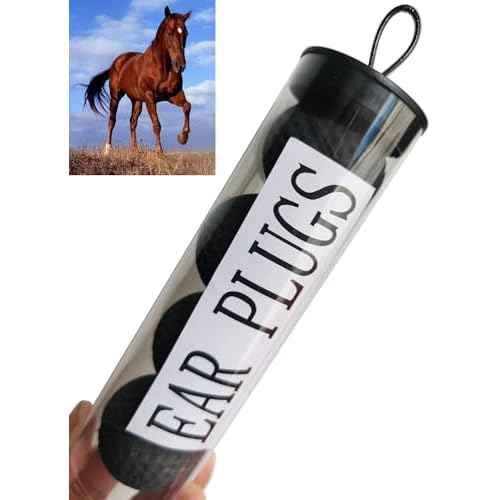 Ear Plug for Horses Foam Ear Plugs Ball tack and Supplies Horse Classic Equine Ear Plugs (Black, One Size)
