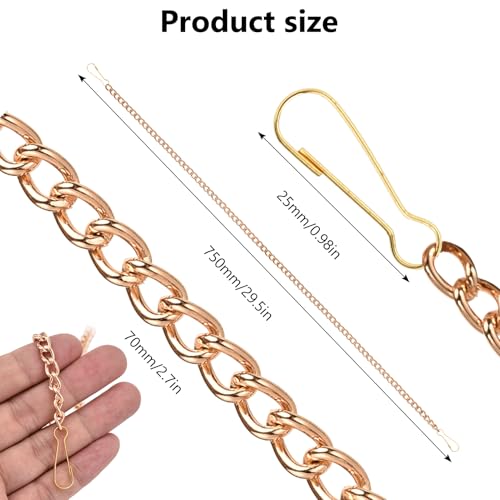 SANGLE SOPFFY Gold 2.5Ft Stained Glass Window Hanging Chain Set, 4PC