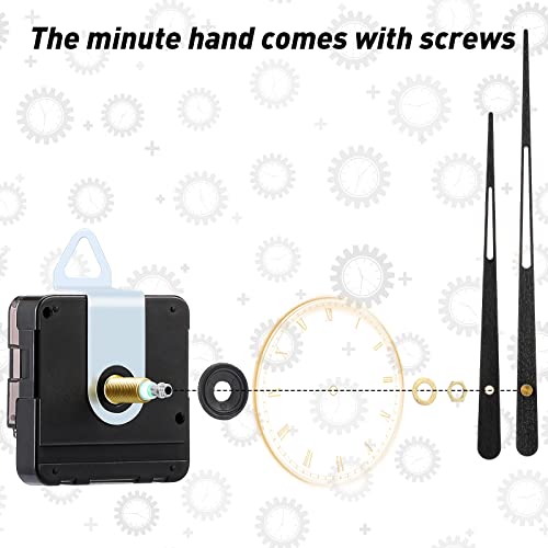 Jadive 2 Pcs Clock Movement Kit for 16-Inch Clocks, Long 30mm Shaft Replacement