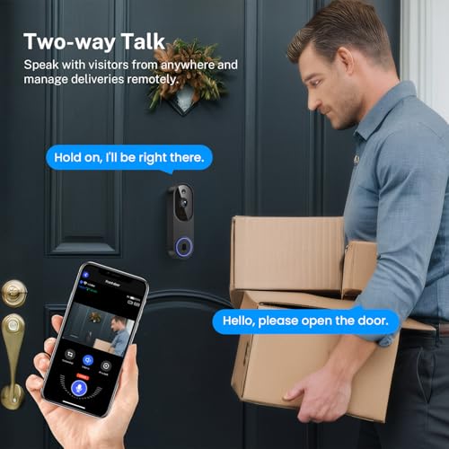 Orbitell 1080p Wi-Fi Video Doorbell Camera with Two-Way Audio Night Vision