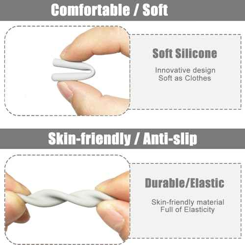 3 Pairs Silicone Glasses Ear Cushion, Eye Glasses Ear Grippers Anti Slip, Rubber Ear Pieces Non Slip, Soft Eyeglass Ear Cushions for Pain, Temple Sleeves Tips Ear Pads for Preventer (Black)