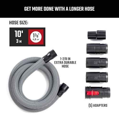 CRAFTSMAN CMXZVBE38804 1-7/8 in. x 10 ft. Wet Dry Vac Professional Hose Attachment Kit, Industrial-Grade Shop Vacuum Locking Hose, Fits Most Wet/Dry Vacuums with a 1-7/8 in. Diameter Hose