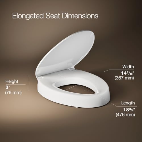 Kohler Hyten 3-Inch High Soft Close Elongated Toilet Seat White