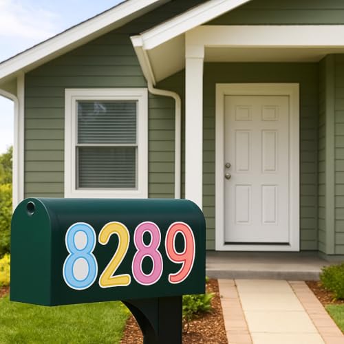 YTPZCL Black 4 Inch Vinyl House Number Stickers - Self-Adhesive Outdoor Labels, Waterproof & Durable, 6 Sheets
