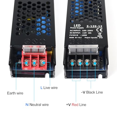 120W 12V 10A Universal Switching Power Supply for LED Strip Lights, Industrial Devices