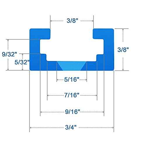 Aluminum T-track Intersection Kit with Wood Screws?Double Cut Profile Universal with Predrilled Mounting Holes -Woodworking and Clamps ? Fine Sandblast Anodized - 1 PK (Blue)