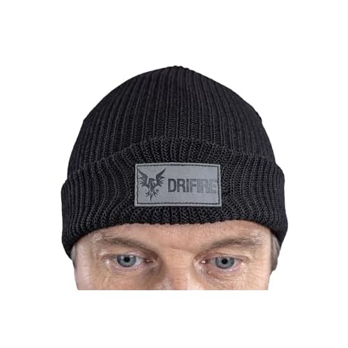DRIFIRE FR Winter Beanie, Flame Resistant Knit Cold Weather Hat, Black