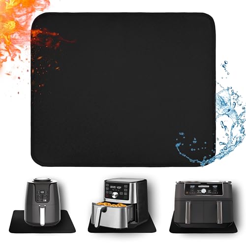 Amerbro Heat Resistant Mat for Countertop 18 x 15 in Black – 550°C (1022°F) Safe, Fiberglass & Silicone