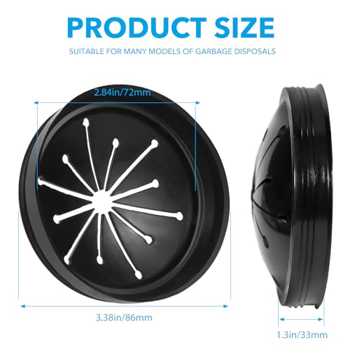 AxiyanX Black 3 3/8-Inch Sink Splash Guard & Disposal Stopper 2-Pack
