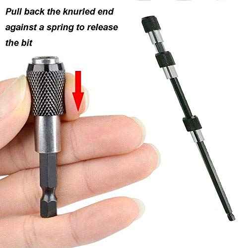 3Pcs 1/4 Inch Hex Shank Magnetic Drill Bit Extension Quick Release Screwdriver Nut Drill Bit Holder Extension Kit Set for Impact Driver Bits -2/4/ 6 Inch Length