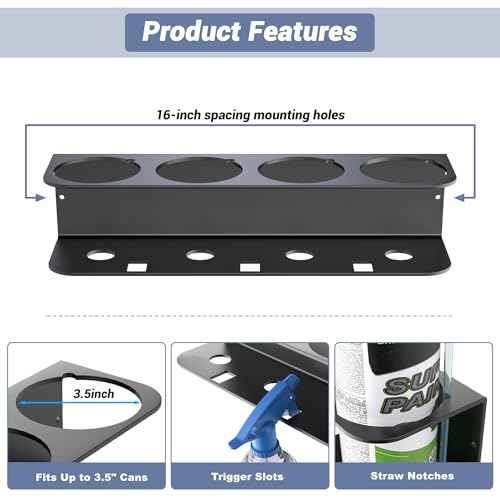 WALMANN Spray Bottle Holder Wall Mount, Metal Spray Can Storage Rack for Garage Workshop, Paint Aerosol Can Organizer, Pack of 2