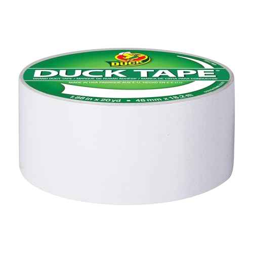 Duck Brand 1265015 Color Duct Tape, White, 1.88 Inches x 20 Yards, Single Roll