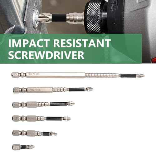 Magnetic Screwdriver Bit Set, high-magnetic screwdriver drill bit set,25 50 65 70 90 150MM Magnetic Screwdriver Bits (6)