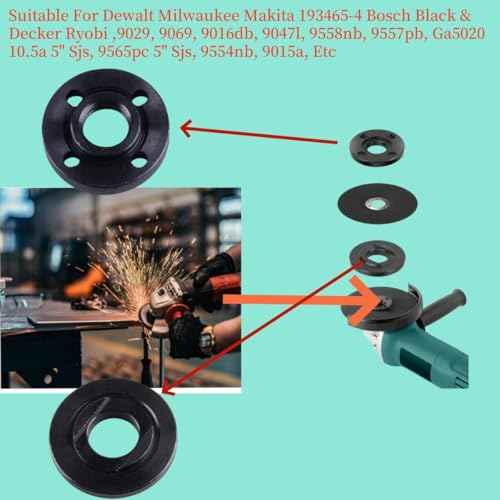 Angle Grinder Flange Nut for Dewalt Ryobi Milwaukee Makita Black & Decker 193465-4 224399-1 224568-4 Metal Lock Nut Kit (3+3/Pack)