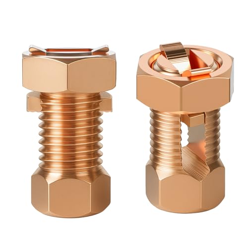 2PCS Copper Split Bolt Connector Grounding Clamps for Copper Wires TJ-16