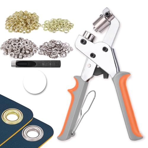 Heavy Duty Grommet Tool Kit with 200 Sets 3/8 Inch - ZAPSIFOU Grommets Puncher for Fabric, Tarp, Canvas, Leather